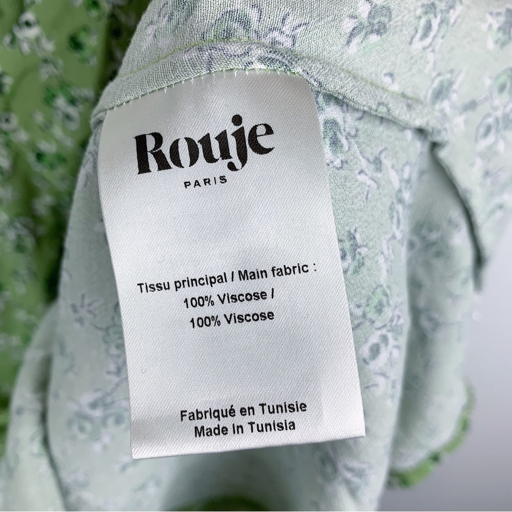 Rouje Paris Silvia Dress Rosita Vert Green Floral Size 36 Coquette - Picture 8 of 9